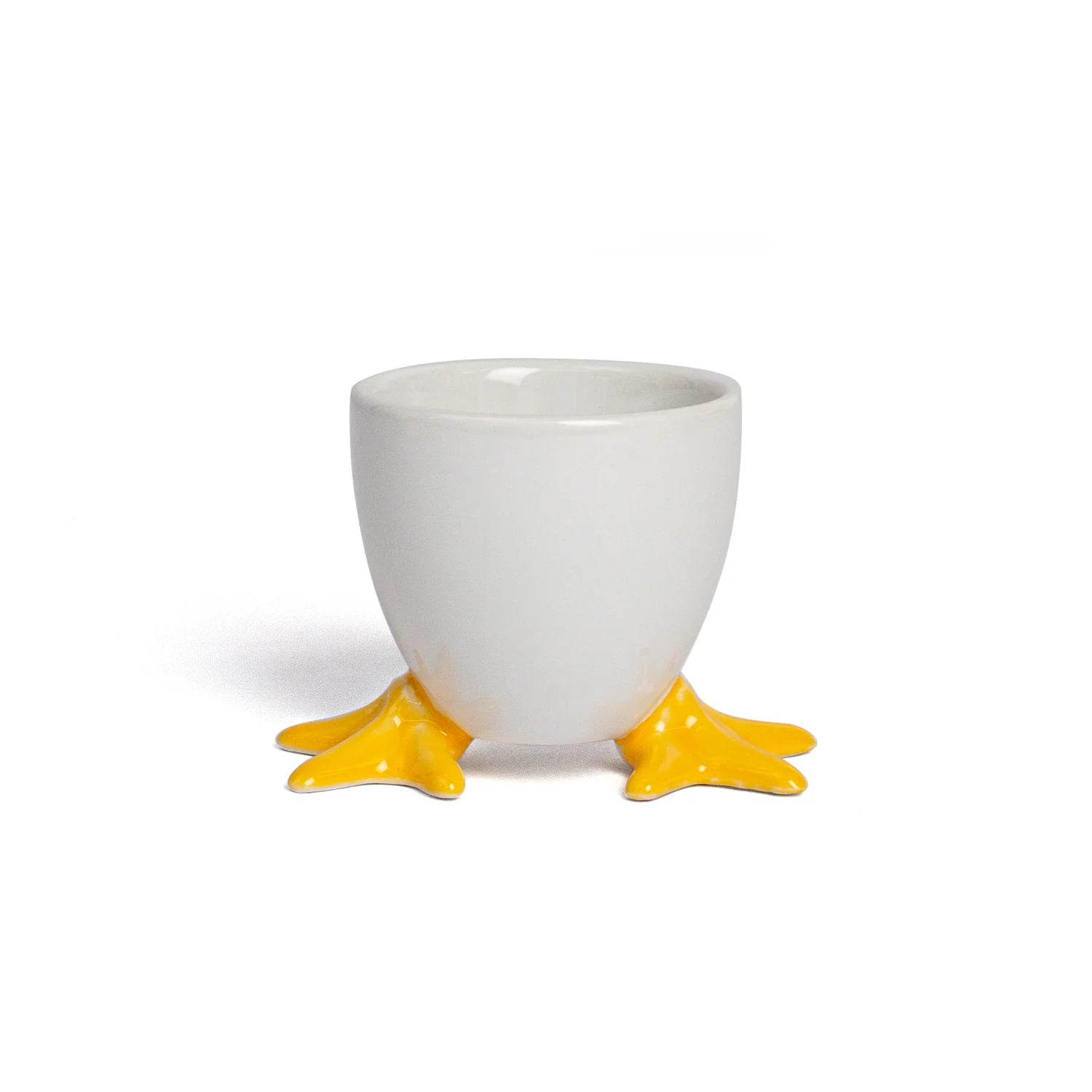 Sunny Side Up Soap Cup by Kalastyle Soap Co. displays a cheerful, yellow ceramic soap dish shaped like a sunny side up egg.