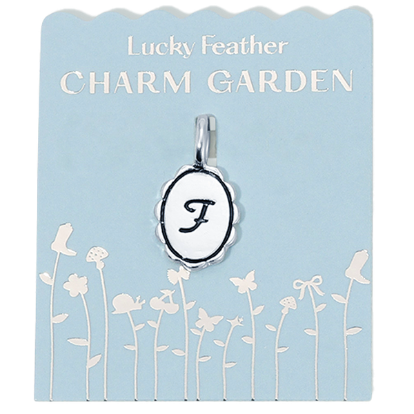 Charm Garden - Silver - Scalloped Initial Charm - F