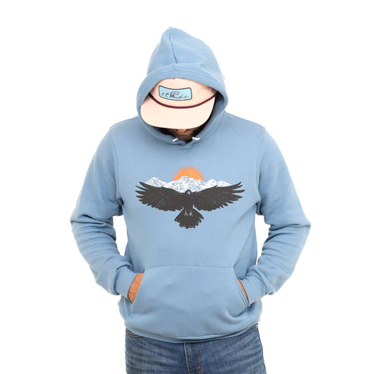 Slow Loris Raven Mountain hoodie featuring a stylish mountain graphic, soft fabric, and comfortable fit.