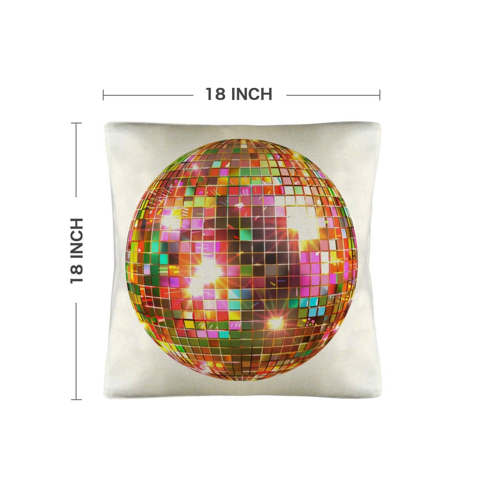 Disco ball pillow case made in America by BAHA RANCH WESTERN WEAR, featuring a shiny, reflective disco ball design on soft fabric.