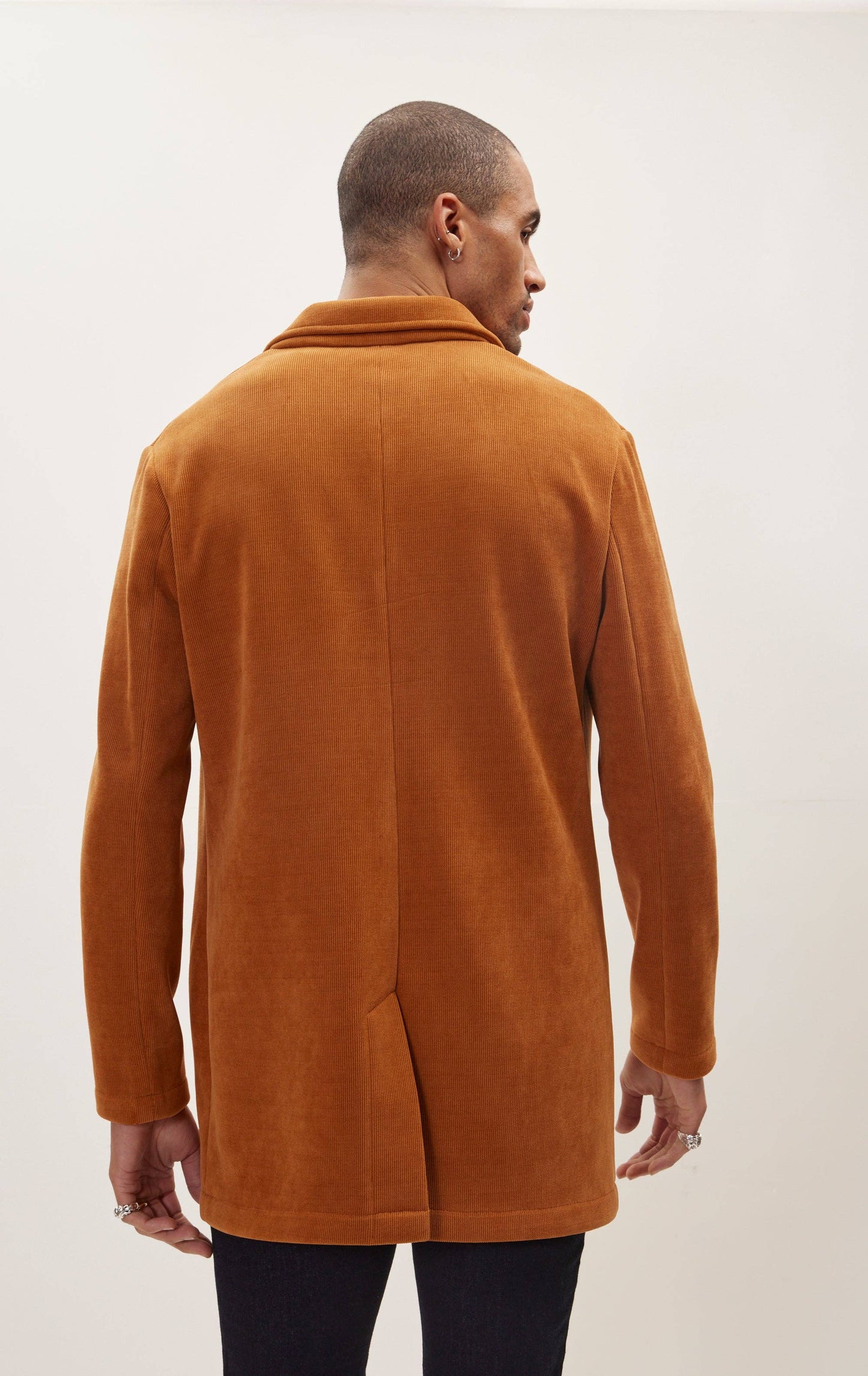 Men's Relaxed Corduroy Button Closure Jacket - Tile