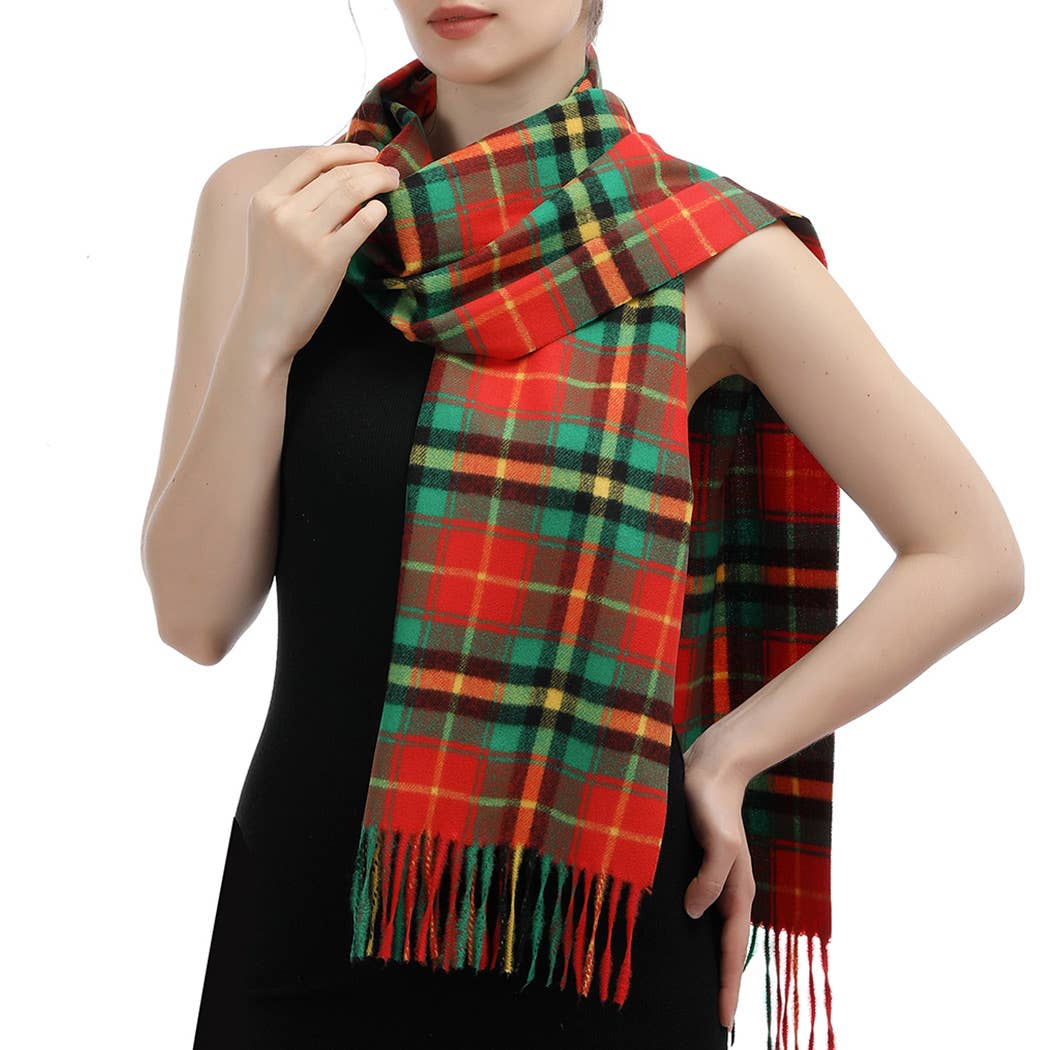 Soft beige cashmere feel scarf from Fashion City, showcasing its cozy, lightweight fabric and elegant drape.