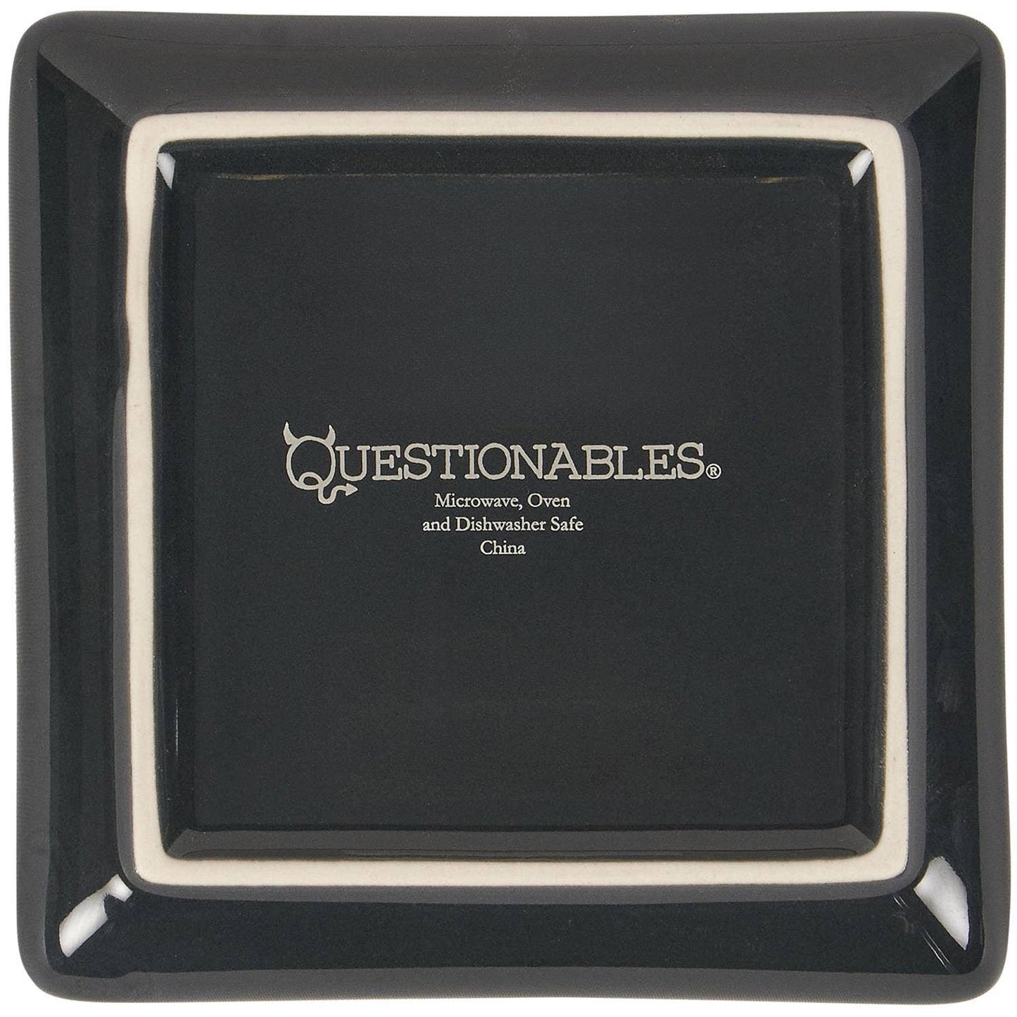 Questionables Look At You vanity tray with a sleek, modern design and raised edges, perfect for organizing beauty essentials.