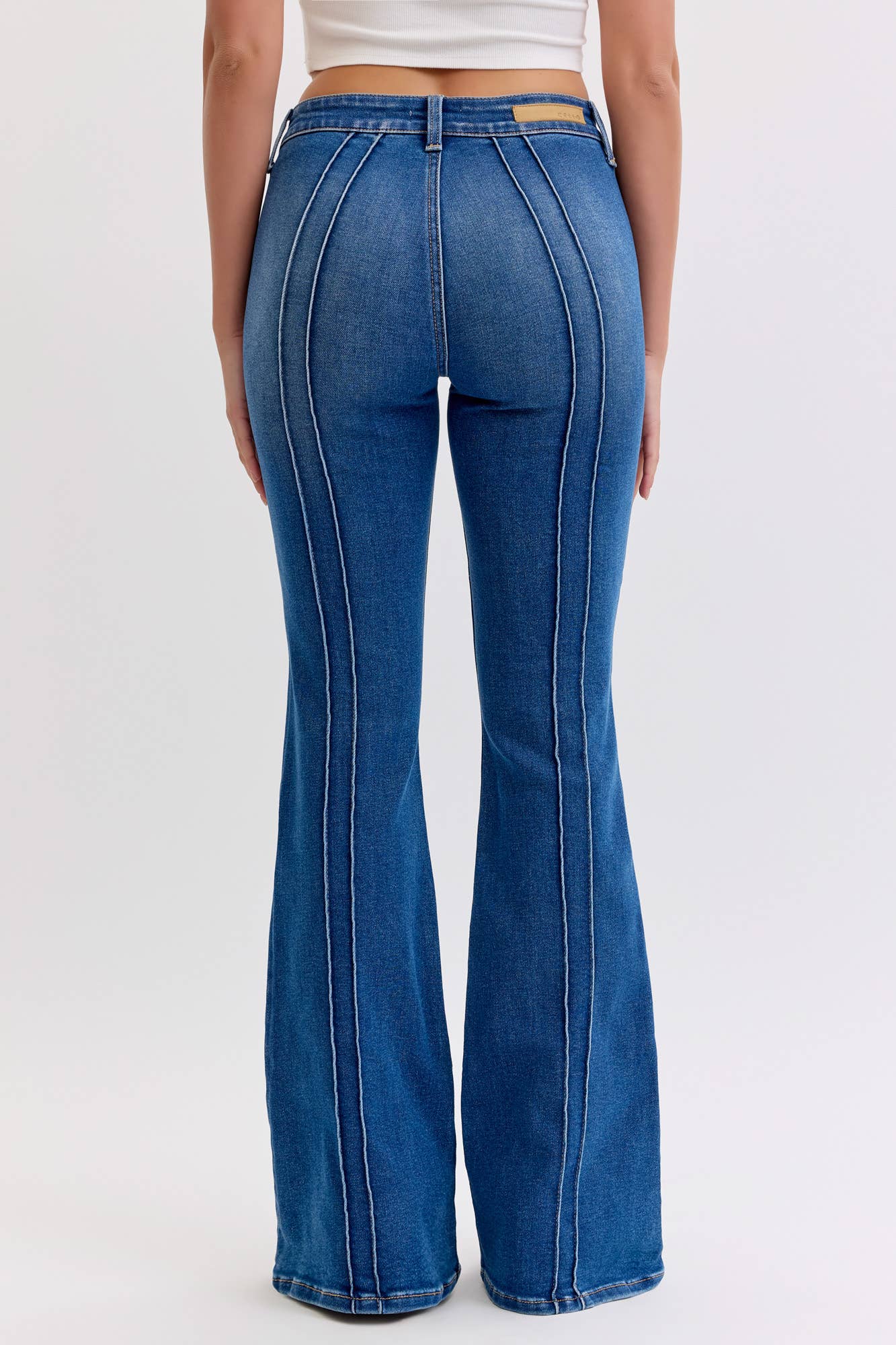 Mid Rise Flare with Pintuck Seam [AB39745M]
