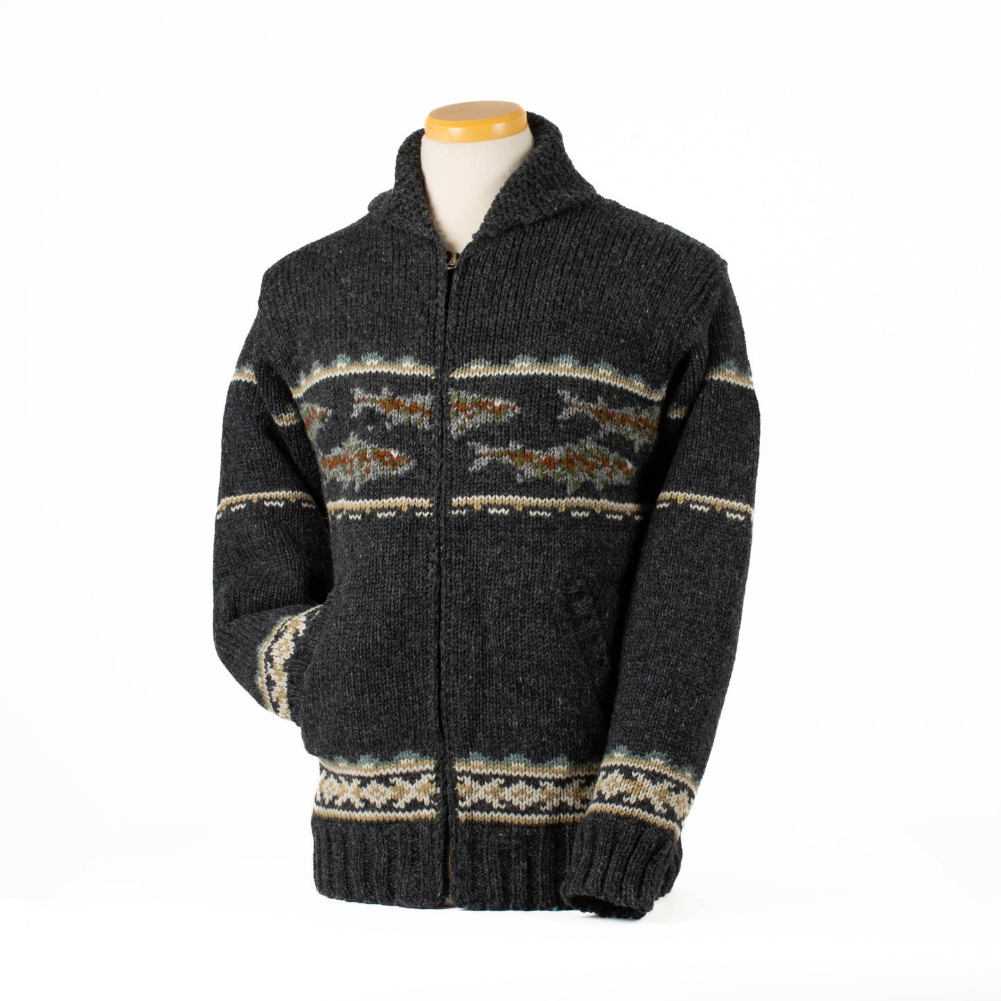 Lost Horizons Knitwear Gone Fishing Sweater, cozy knit sweater with fishing motif, perfect for casual wear and outdoor activities.