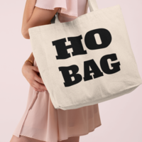 Crimson and Clover Studio Ho Bag Funny Tote with colorful card illustrations, casual and playful style for everyday use.