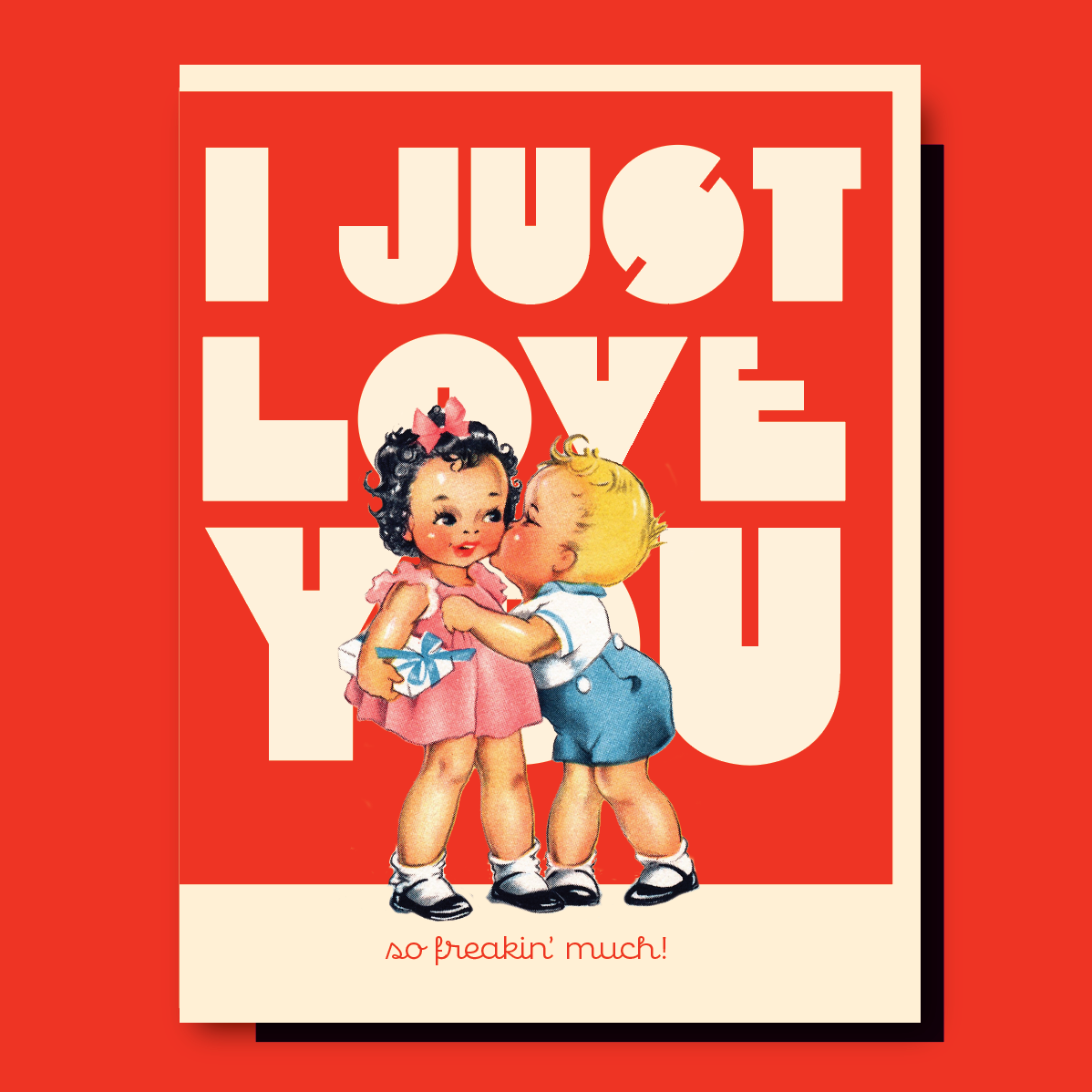 Colorful Just Love Kids cards by OffensiveDelightful, featuring playful designs for children’s activities and learning.