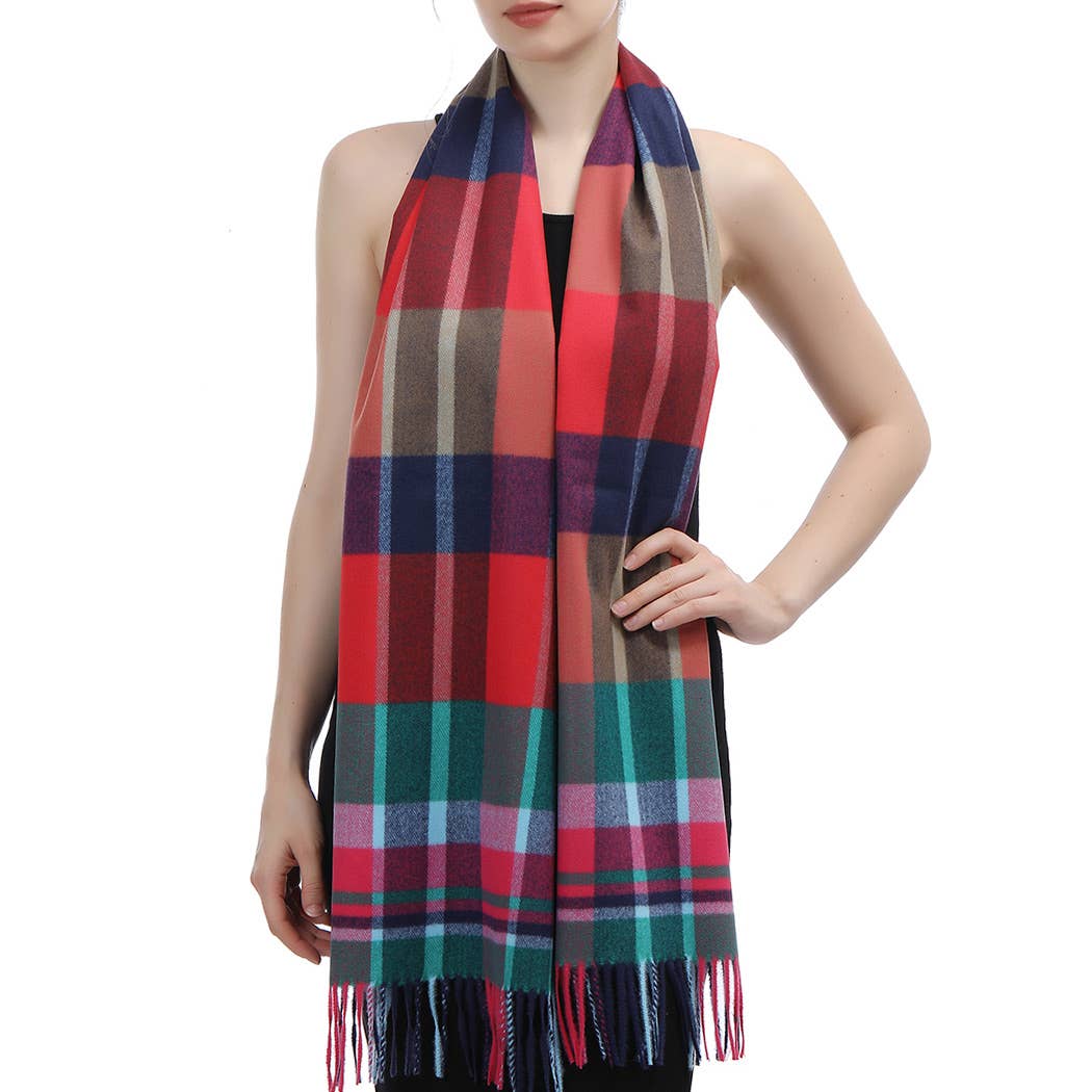 Soft cashmere feel scarf from Fashion City, shown in a cozy, lightweight wrap with subtle woven texture.