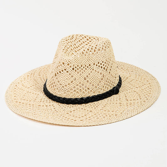 Loose Weave Braid Band Sun Hat