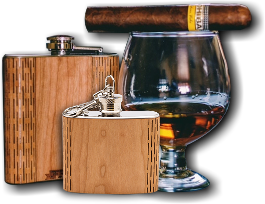 Hip Flask (Snowboard in American Cherry)