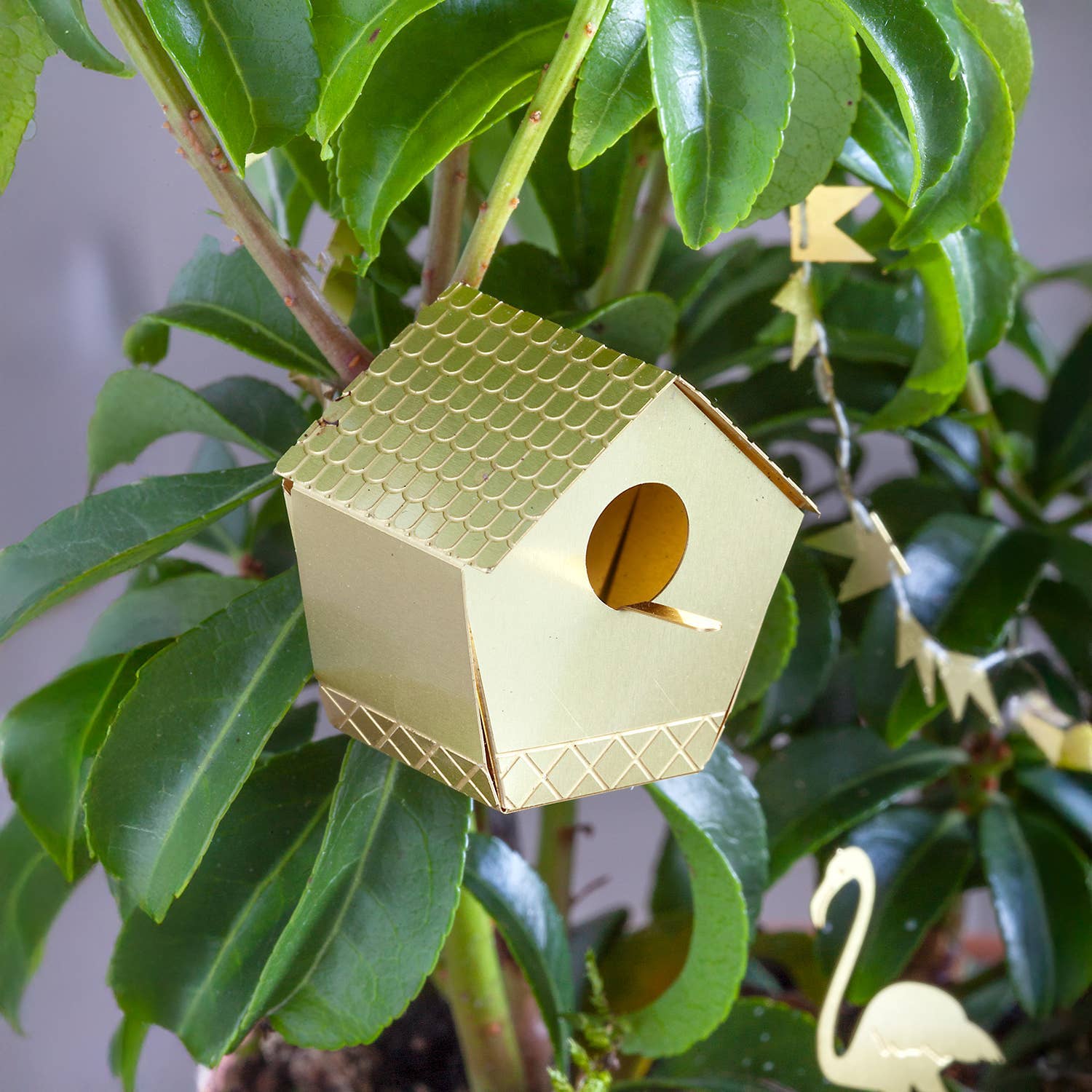 Small plant gift birdhouse by Botanopia USA, decorative tiny birdhouse for plants, perfect for plant lovers' decor.