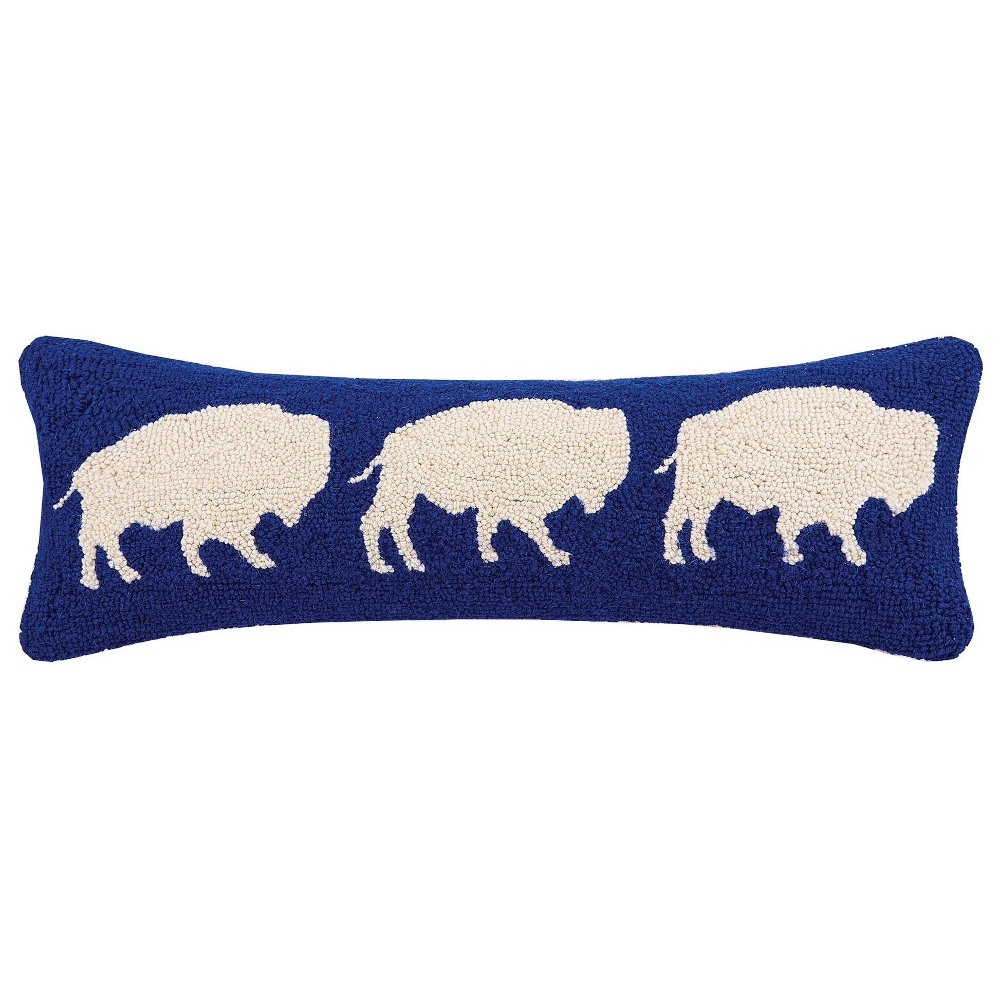 Buffalo Trio Hook Pillow by Peking Handicraft featuring a decorative fabric pillow with buffalo and floral patterns.
