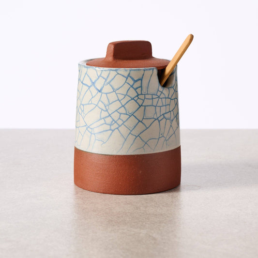 Ciya Blue Crackle Honey Pot