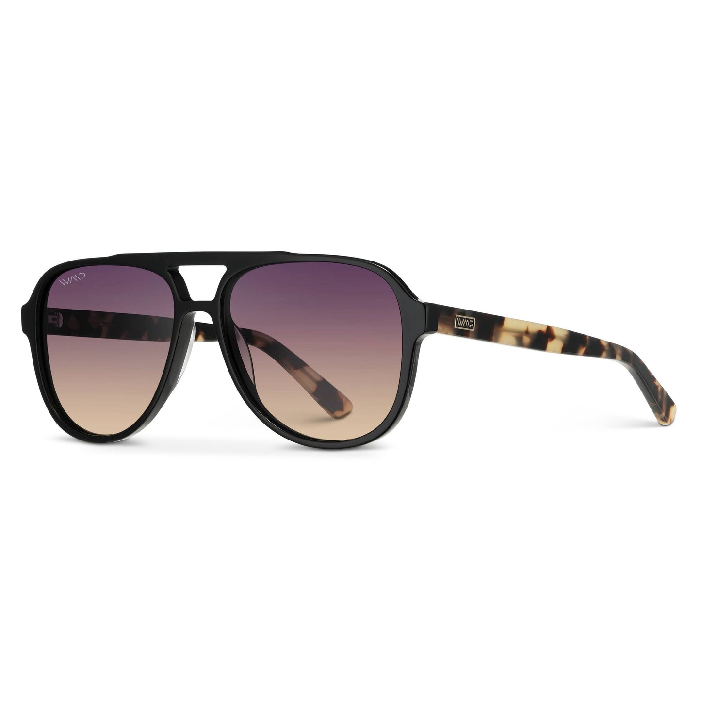 WMP Eyewear Indie polarized sunglasses with black frames and tinted lenses, shown on a plain background.