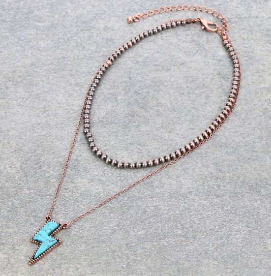 Layered Lighting Bolt Necklace