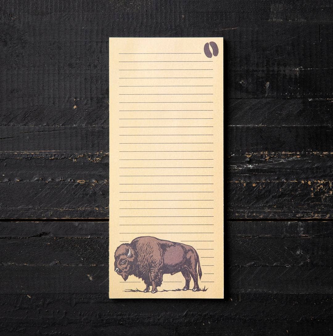 Counter Couture Bison To Do List Pad magnetic notepad with 50 pages for grocery organization and note-taking.