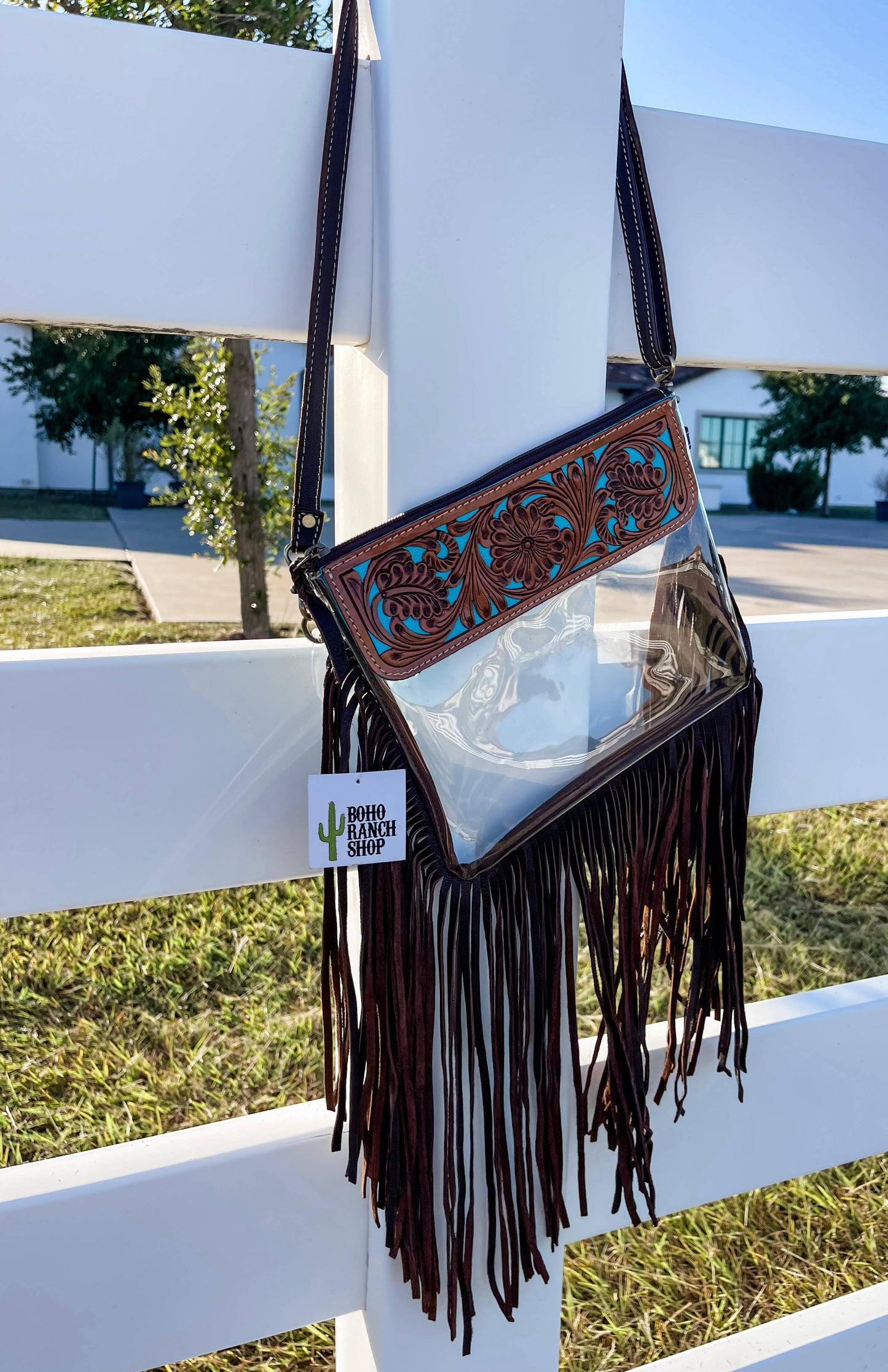 Hand Tooled Clear Crossbody