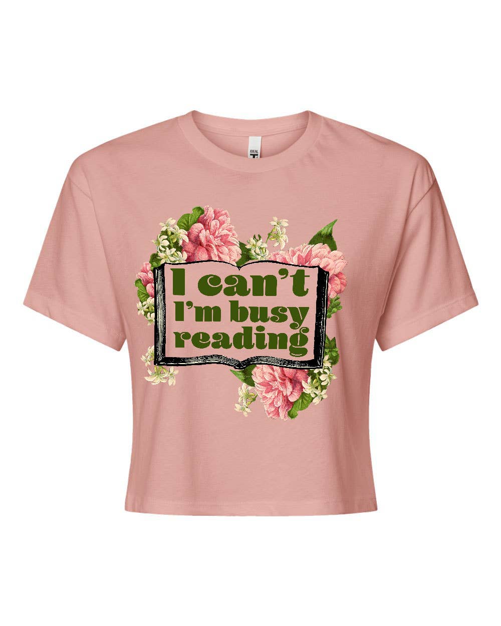 Pink Busy Reading T-shirt by The Coin Laundry featuring a casual fit and graphic print on the front.