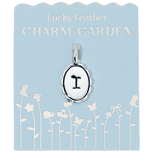 Charm Garden - Silver - Scalloped Initial Charm - I