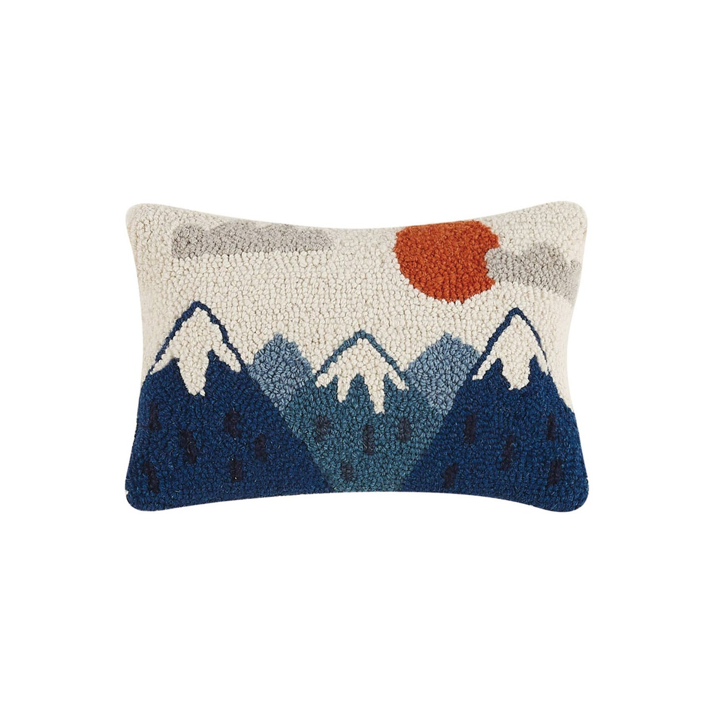 Mountains Hook Pillow by Peking Handicraft featuring a scenic mountain landscape design on a decorative pillow.