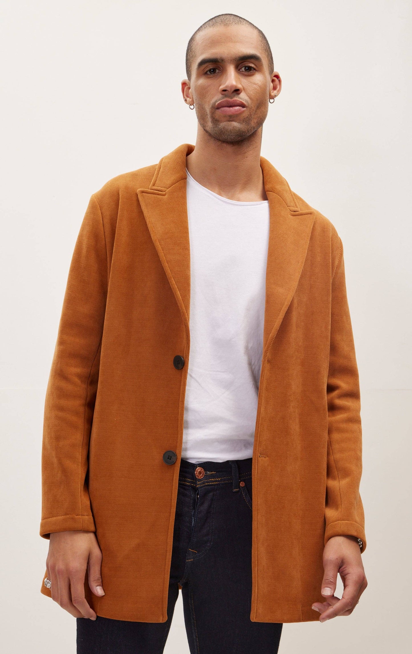 Men's Relaxed Corduroy Button Closure Jacket - Tile