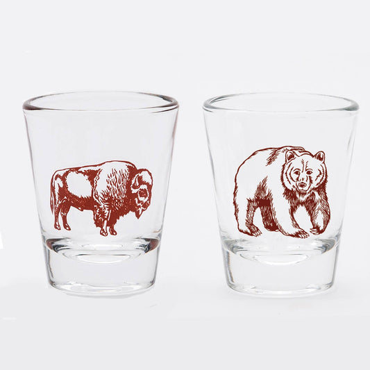 Counter Couture Wild Shot Glass for drinking and barware, clear glass with bold design, perfect for shots and bar accessories.