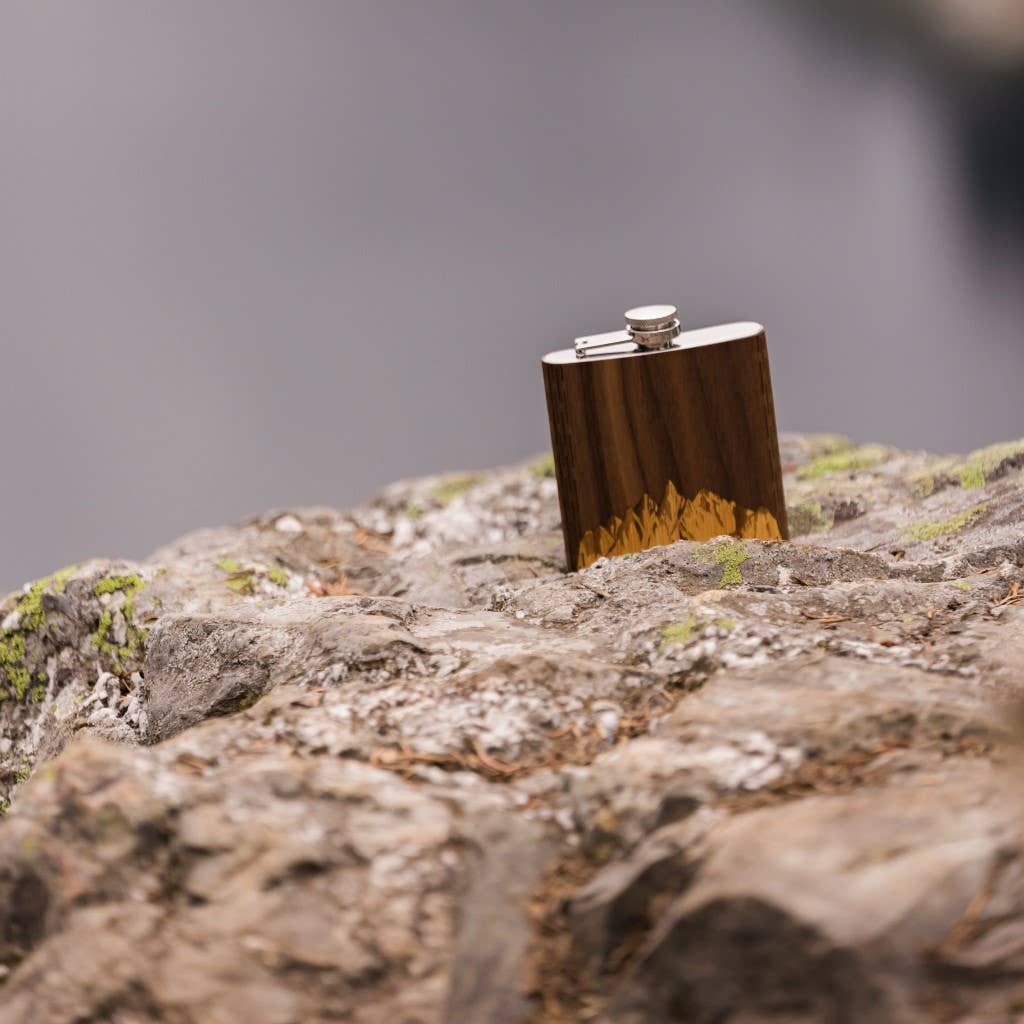 Wooden Hip Flask - Black Walnut