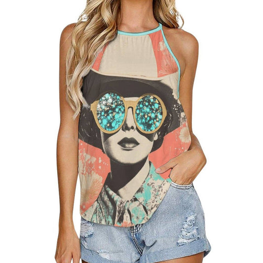 Retro Pop Cowgirl Tank Top by BAHA RANCH WESTERN WEAR, featuring a vintage-inspired cowgirl graphic on a sleeveless top.