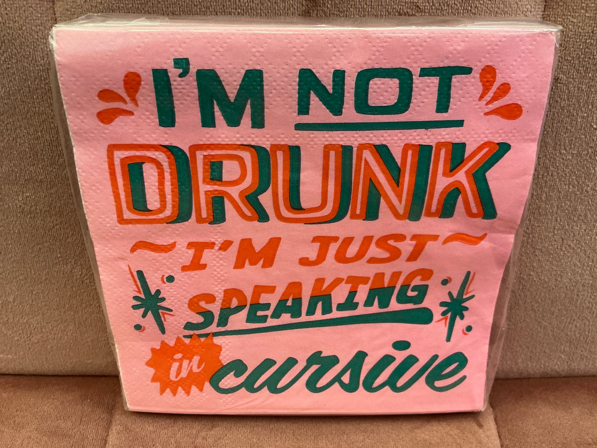 Speaking in Cursive Cocktail Napkins