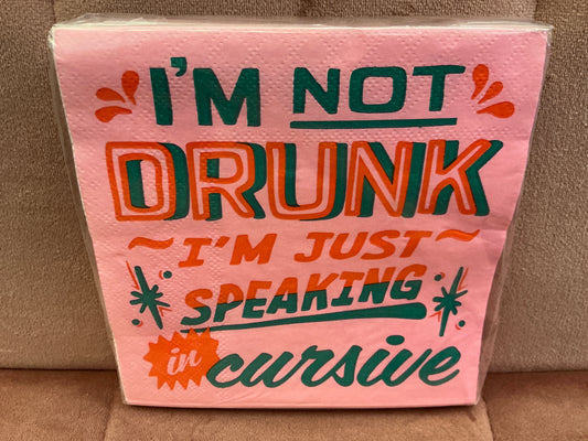 El Arroyo speaking in cursive cocktail napkins set for kitchen and entertaining, featuring stylish design with cursive text.