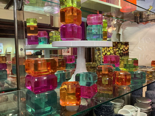 Acrylic candleholders from The Color Connect, clear modern design perfect for decorative candle display.