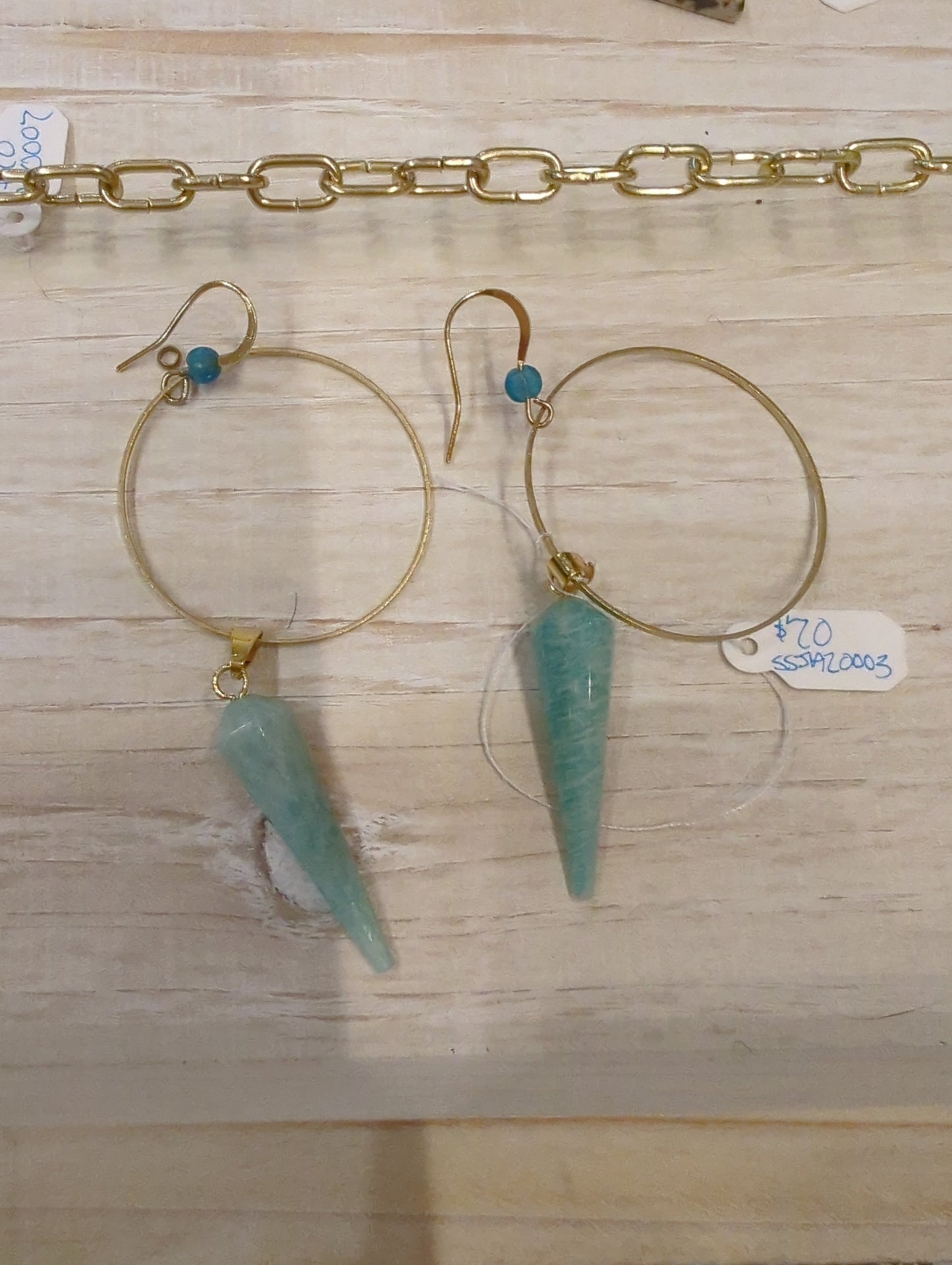 Amazonite Prism w/ Appetite Lg Hoop Earrings