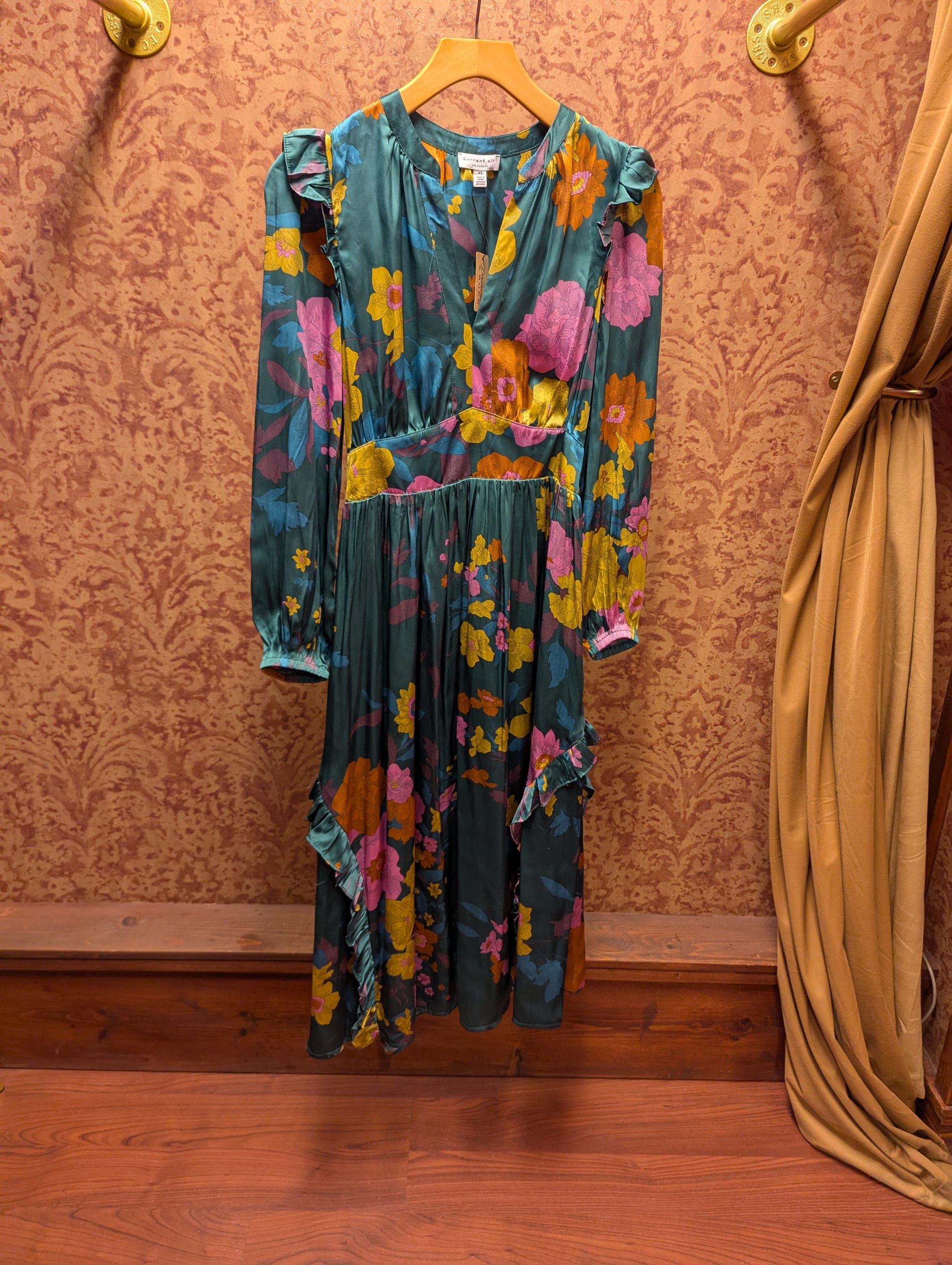 Green Gables Maxi Dress by Current Air featuring a flowing green fabric and a relaxed, elegant design.