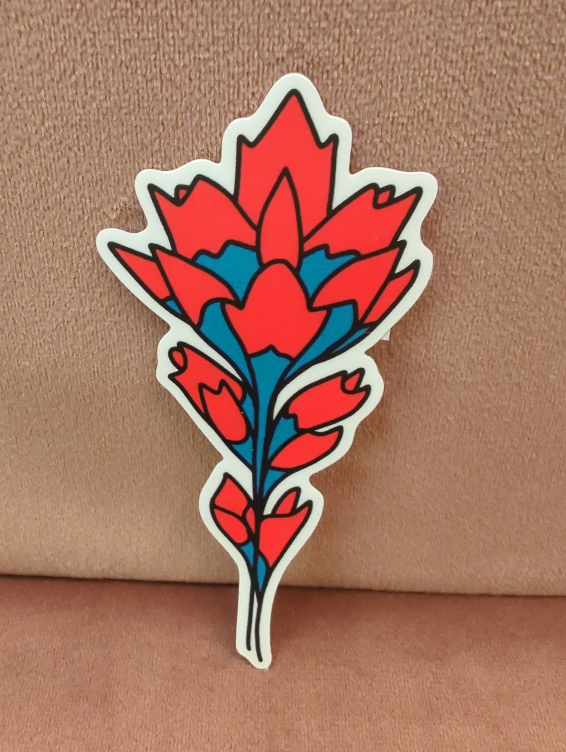 Colorful Indian Paintbrush sticker by Field Guide Designs featuring vibrant flower illustrations on a white background.